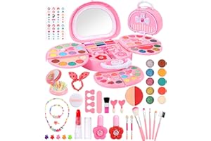 Ophy Maquillage Enfant Fille - 64PCS Malette Maquillage Enfant Lavable Malette Maquillage Jouet Coffret Maquillage Enfant Cadeau de Noël Cadeau Jouets Princesse Fille 3 4 5 6 7 8 9 10 11 12 Ans