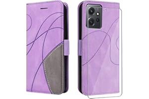 UKECASE Funda con Protector para Xiaomi Redmi Note 12 4G, Carcasa Libro de Premium PU Cuero Tapa Suave con Ranura para Tarjetas Color Púrpura