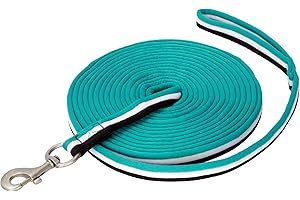 START ENJOY THE RIDE Start Longe Cheval 8 m en Nylon Durable avec dragonne antidérapante + Mousqueton Solide – Contrôle Total & Confort pour Dressage et Travail au Sol (Marron foncé/Blanc/Gris stéaline)