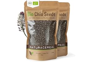‎NATURACEREAL Chia Samen Bio 2 kg Vorratspack – Naturacereal® Bio Chiasamen – Vegan & glutenfrei – Reich an Ballaststoffen, Omega-3 & pflanzlichem Protein – Superfood für Müsli, Smoothies, Pudding & Backen