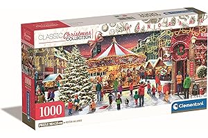 Clementoni Christmas Village - Puzzle 1000 Elementów dla Dorosłych 70 x 50 cm - Boże Narodzenie 39928