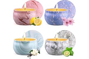 LDUMODUW Duftkerzen Geschenkset für Frauen, 4 Pack Sojakerze Aromatherapie Kerzen Set, Weihnachtsgeschenke für Frauen, Kleine Geschenke für Weihnachten, Adventskalender, Geburtstags, Bade, Spa und Yoga Kerzen