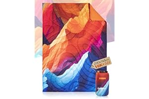 KingCamp Camping Blanket Lightweight Outdoor All-Weather Warm Thermal Throw with Snap Buttons, Packable Travel Blanket for Outdoor Picnics, Beach, Hiking, Car, Camping & Indoor 78.7" x 57.1"Peak