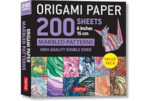 Origami Paper 200 Sheets Marbled Patterns: 6 inches 15 cm: Tuttle Origami Paper: Double Sided Origami Sheets Printed with 12 Different Patterns (Instructions for 6 Projects Included)
