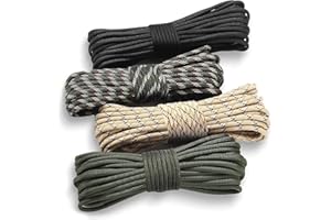 GOTFUN 4 Pcs Paracord 4mm, 64m/210ft Paracord 550 7 Strand Cord Nylon Rope, Paracord Bracelet Kit for Making Bracelet Lanyard Keychain Dog Collar Camping, Tent Rope Load capacity 550 lbs (4 Colors)