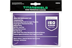 TitanShield (150 rękawów/fioletowy) Standardowy rozmiar koszulki karciane do gry planszowej ochraniacz na pokład dla Magic The Gathering MTG, Pokemon