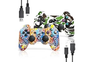 AUFGLO Gaming Controller für PS3, Wireless Move/Motion Controller Gamepad mit verbessertem Joystick Kompatibel mit Play Station - 3 (Graffiti + Camouflage)
