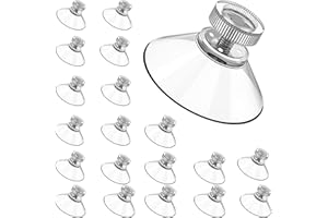 WSNDM 20 Pcs Sucker Cups, Plastic Suction Cup 32 Mm, Without Hooks/Strong Adhesive Suction Holder, Round Threads Suction Cups with Nuts Multifunctional for Glass, Table, Windows, Bathrooms, Clear