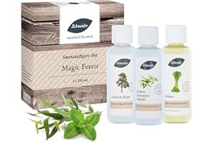 ‎SCHNEIDER NATÜRLICH FÜR MICH Saunabedarf Schneider - Aufgussset Magic Forest - 3 x 250 ml Inhalt - waldig-frischer Saunaaufguss, wohltuender Mix