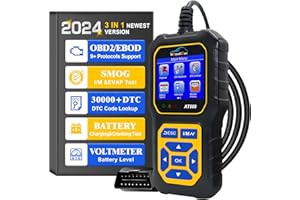 DonosHome AT500 3 in 1 Professional OBD2 Scanner Check Engine Fault Code Reader CAN Diagnostic Tool for OBDII JOBD+Vehicle Battery System Analyze+Voltmeter Freeze Frame DTC O2 Sensor I/M Readiness