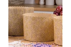 SHSH TRADE GROUP Panettone-Papierform, 540 ml, groß, antihaftbeschichtet, Osterbrotform, Paska-Papier, Pascha-Form, Panetonne-Form, B 5,28 x H 9,5 cm, Panettone-Formen zum Backen, Panetton-Pfanne, Panetone-Formen