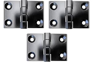 3x Haasweller Schwerlastscharnier 50x76mm Metallscharnier Scharnier Schwarz Zink-Druckguss strukturmatt Möbel bis 200kg