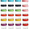 Belle Vous 24 Pack Glass Baby Food Containers - 100ml/3.5oz Leak-Proof, Microwavable, Glass Baby Food Jars - Baby Food Storage Containers - Airtight Reusable Containers with Lids - Freezer Safe