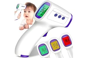 Retoo bezdotykowy termometr cyfrowy na podczerwień z wyświetlaczem LCD, pomiar temperatury na czole, dla niemowląt i dzieci, trójkolorowy alarm gorączkowy, miernik temperatury, przeciwko gorączce