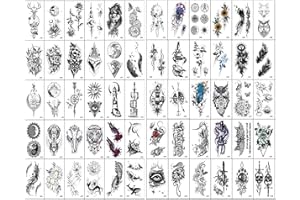 luoshaPUCY 60 Fogli Tatuaggi Temporanei, Set di Tattoo Temporanei, Impermeabile Braccio Tatuaggio Piccolo Tatuaggio, Tatuaggio Braccio Adulti(9.7 * 5.7cm)