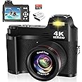 Windancy Appareil photo numérique pour photographie 4K 48 MP avec carte SD 32 Go et objectif macro et zoom numérique 18X de 7,6 cm, caméras de prise de vue et points rechargeables, caméra vidéo pour
