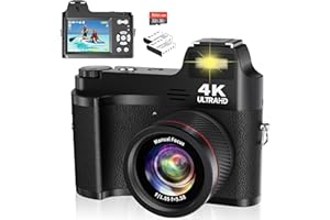 WINDANCY Digital Camera for Photography 4K 48MP Vlogging Camera with 32G SD Card Macro Lens & 3.0" 18X Digital Zoom Rechargeable Point and Shoot Cameras,Video Camera for Kids/Adult/Elderly/Beginners