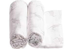 Urban Kanga Maxi Langes Coton Bébé 120 X 120 cm en Tissu de Mousseline Oekotex - Pack de 2 (Grey Kanga)