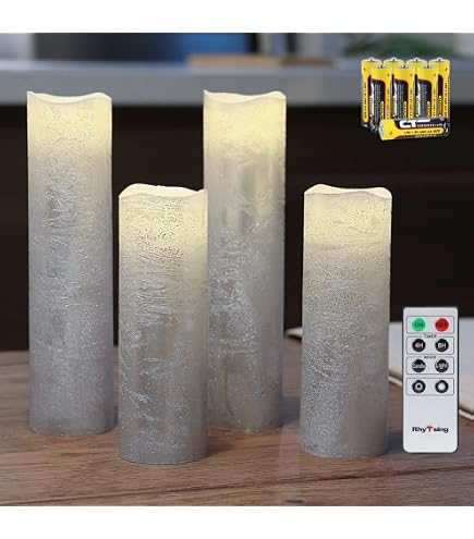 Pack De 3 Bougies LED Sans Flamme Avec Télécommande - Effet Cire Vacillante Réaliste, Lumière Jaune Ambre, Pour Décoration Halloween Ou Ambiance Cosy - 11
