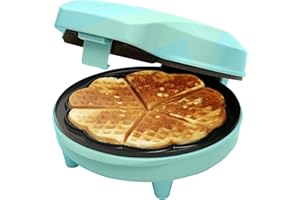 Bestron Gofrera en forma de corazón, maquina de gofres de diseño retro, con revestimiento antiadherente, Colección Sweet Dreams, 700 vatios, color: verde