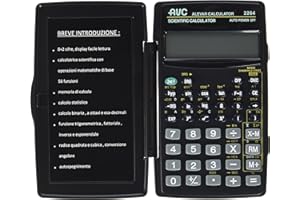 ALEVAR AVC Calculatrice scientifique 8+2 chiffres, 56 fonctions, étui rigide de sport, couleur noire