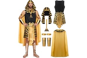 Spooktacular Creations Kostium króla faraona dla dorosłych mężczyzn, egipski król, kostium na Halloween, cosplay i odgrywanie ról, na imprezę, rozmiar L