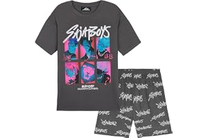 KPop Demon Hunters officiellt pyjamasset flicka, pyjamas shorts & t-shirt, Huntrix Saja Boys Derpy Tiger, barnpresenter