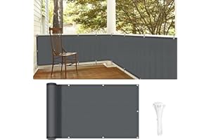 LOVE STORY Balcony Privacy Screen 100x600cm - Waterproof Balcony Railing Cover(PES),Dividing and Protective Screens for Balconies,UV Protection for Apartment Railings,Outdoor Garden,Charcoal
