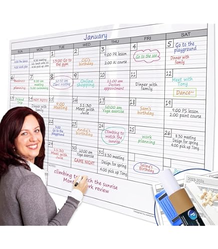 Gold Dry Erase Calendar Whiteboard For Wall-18 X24'',Portable