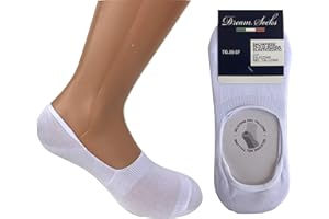 DREAM SOCKS Lot de 6 paires de chaussettes invisibles pour pieds avec silicone sur le talon, chaussettes fantômes respirantes invisibles en coton fil d'Écosse élastique
