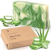 lubiu Natural Aloe Vera Soap - 100g Hand Soap Bar Body Soap and Facial Soap Bar to Hydrate and Nourish Skin - Artisanal Soaps