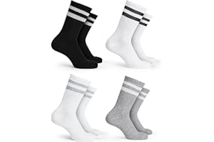 Basic Treasure Lot de 4 Paires de Chaussettes de Tennis Enfant en Coton – Tennis, Sport et Quotidien