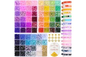 ‎FUNTOPIA Funtopia 2700 Stück 6mm Glasperlen, 70 Farben, Craquelé-Glasperlen für Schmuckherstellung, Runde Jadeperlen Schmuck Selber Machen, Basteln für Erwachsene Kinder