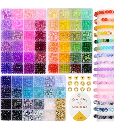 Shynek 700 Pieces Glass Beads For Jewelry Making, 28 Colors - View #6