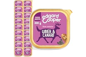 Edgard & Cooper Pâté Pour Chien, (Gibier & Canard, 300g x 18), Sans Céréales& Biologique, Viande fraîche et protéines de qualité, Vrais ingrédients pour chiens, Hypoallergénique, Sans sucres ajoutés