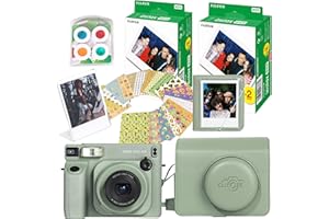 Clikoze Instant Camera Bundle with Fujifilm Wide 400 Camera, Case, 40 Shot Film, Album, Filters, Frame and Stickers