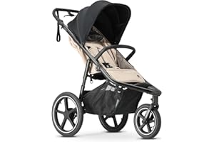 Deryan Bolt Jogger Passeggino combinato per ogni terreno – Pieghevole e portatile – Passeggino per jogging a partire dai 6 mesi – Crema