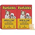 Furlicks Skin & Coat Supplement for Dogs & Cats | Biotin (Vitamin B7), Omega 3 & 6 Fatty Acids and Chia Seeds for Thick & Shiny Fur, Healthy Skin & Reduced Shedding (60 Oral Dissolving Strips)