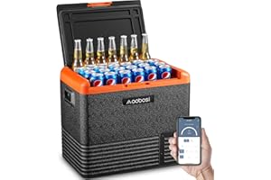 AAOBOSI Frigo Portatile,Frigo Auto,Frigorifero Portatile 50L per Conservare Bevande E Alimenti,-20°C-20°C,12/24v,Frigo Campeggio Con Controllo Wifi E Led Touch Control,Adatto Per Viaggi e Feste ecc