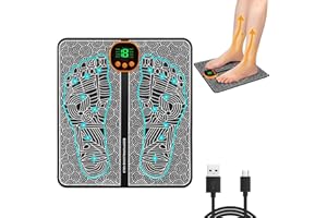 XIEXIENI Fussmassagegerät EMS, Fußmassagegerät Elektrisch mit 8 Modi und 19 Intensitäten, Faltbares und Tragbares Elektrisches Fußmassagegerät für Die Durchblutung Muskelschmerzen Linderung für den Heim