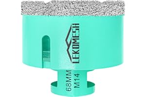 Broca de Diamante 68mm x M14 - Sierra de Corona para Porcelánico Cerámica Mármol Granito Piedra Cuarzo Soldada al Vacío Taladro de Diamante,Amoladora Angular LEKOMESH