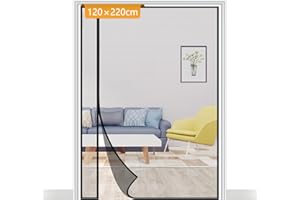 Yotache Side Opening Fly Screens for Doors 120 x 220 cm, Reinforced Sewing Mosquito Net Curtain for Balcony, French, Sliding Glass Door