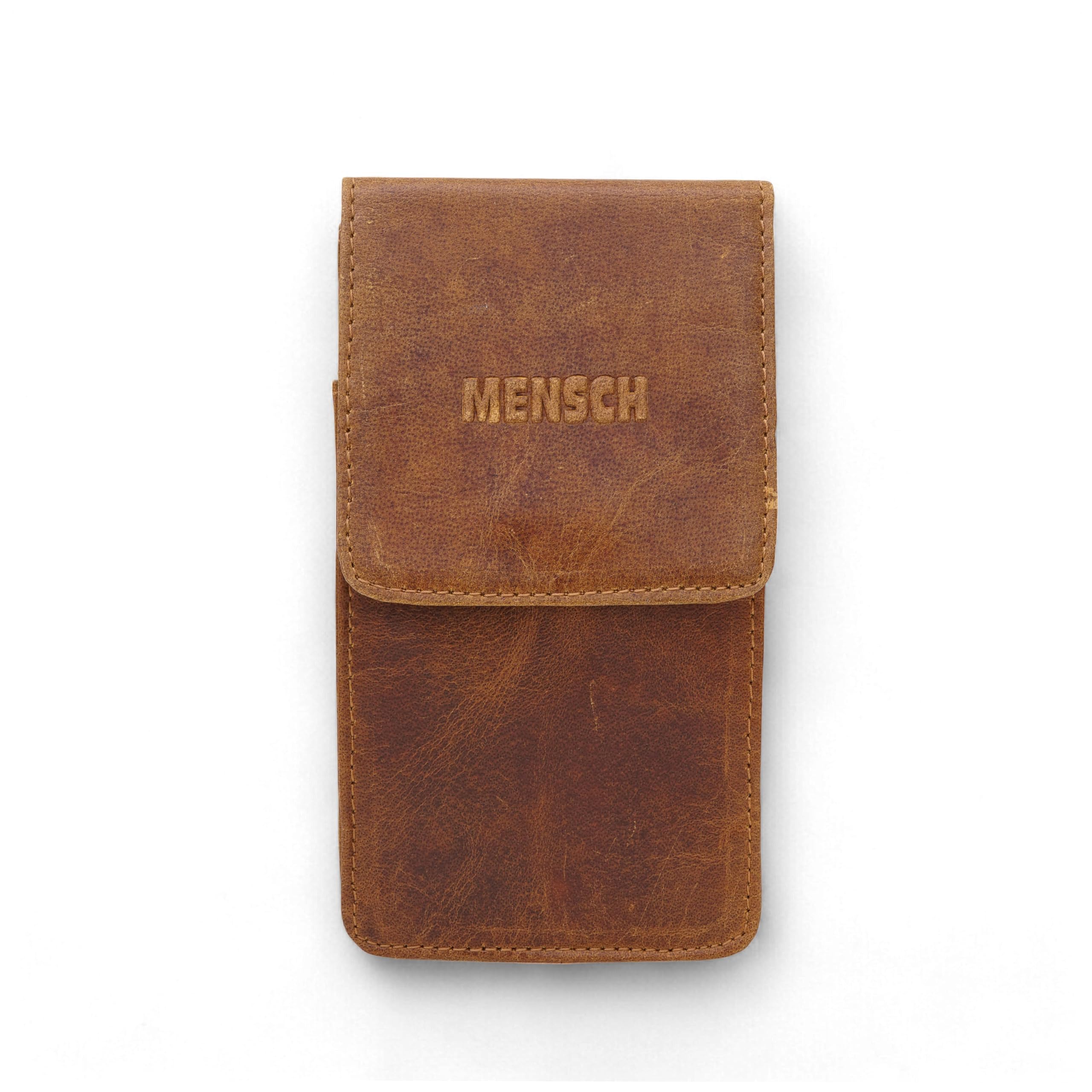 MENSCH Crunch Holster Leather Mobile Phone Pouch Multifunction Belt Loop Waist Bag Pouch, for iPhone 16 Plus, 16 Pro Max, 15 Pro Max, 14 Pro Max, 13 Pro Max and More Upto 6.8 inch (Tan)