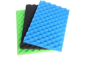 INGVIEE Jardín Estanque de Pez Esponja de Filtro 17" x 11" (2X Negro Grueso, 2X Azul Medio, 2X Verde Fino)