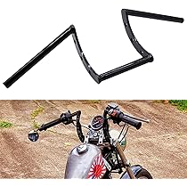 DREAMIZER Manillar De Motocicleta Z Bars De 25mm Y 1", Estilo Ape Hanger Para Drag Custom Con 10'' Altura, Compatible Con Harley Honda Yamaha Suzuki Kawasaki Triumph Bobber Chopper Cruisers Sportster