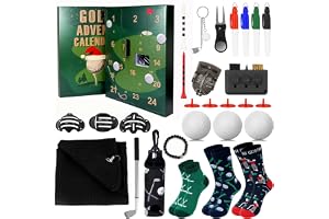 ONEHAUS Golfadventskalender 2025 för män, 24 dagars julkalender för pappa make pojkvän pojkar tonåringar födelsedagspresenter, golf tillbehör bollar tees bollmarkörer strumpor julklappar för män