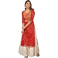 GoSriKi Women's Multi Rayon Straight Kurta with Plazzo