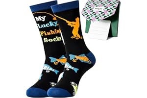 Moyel Fishing Gifts for Men Christmas Unique Funny Mens Socks 9-11 Gifts for Fisherman Fish Socks Accessories Novelty Birthday Presents for Men Fathers Day for Dad Grandad Husband Ideas