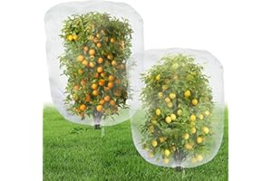 EVOIO Netting for Plants, 100 X 150CM Bird Netting with Drawstring, 2 Pack Fruit Protection Bags Perfect for Tomato Garden Plant Barrier Netting Cover Bags for Blueberry Vegetables Tree Flower Strawberry