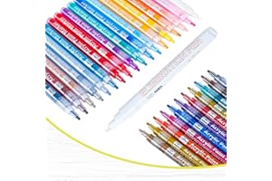 MITOYMIA Paint Pens Markers - Acrylic Paint Pens Markers for Rock Painting Glass Stone Wood pebble Ceramic Craft Supplies, 18 Acrylic Pens + 11 Metallic Pens for Christmas Easter Egg Pumpkins